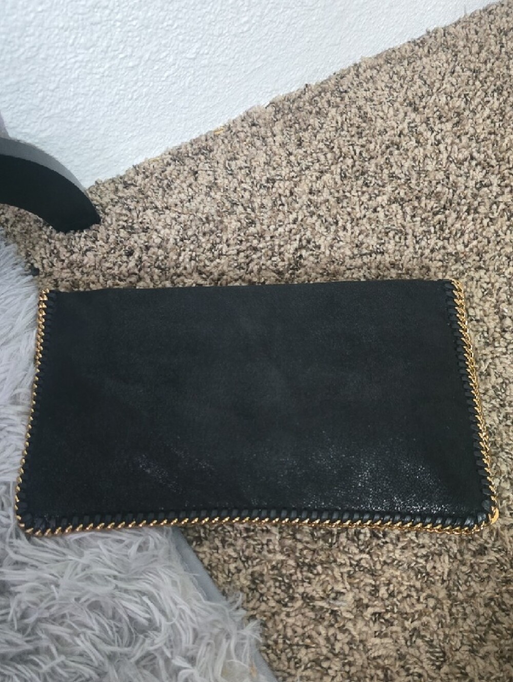 Stella McCartney Black Falabella Shaggy Deer Fold-Over Clutch W Gold (NWOT) 🖤✨️ - Picture 12 of 13